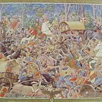 Click para ampliar. Pulsa en el nombre para ver la ficha. Teutoburgo - La batalla según Werner Peiner (1940)